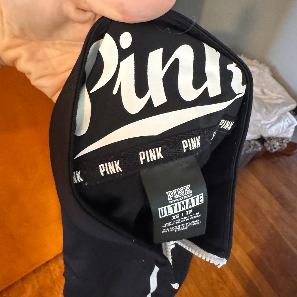 PINK Victoria's Secret Womens Ultimate Zip Up Active Track Jacket Black Size XS - Picture 5 of 6
